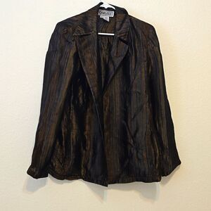 CARLESLE  vintage open front stripped jacket size 10